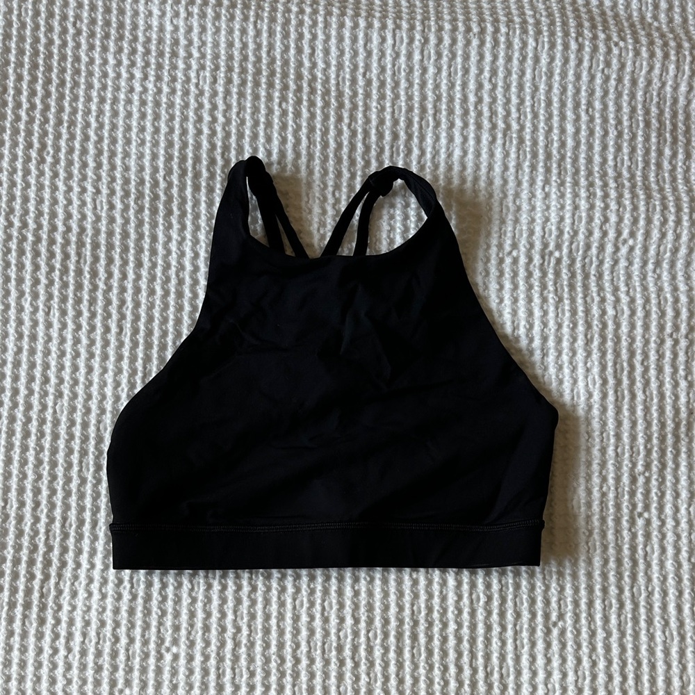 Lululemon High Neck Cross Back Black Women's Sports Bra